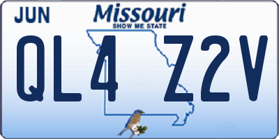 MO license plate QL4Z2V
