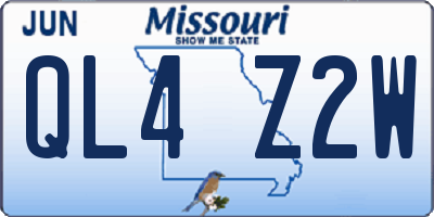 MO license plate QL4Z2W