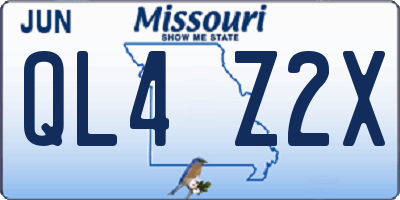MO license plate QL4Z2X
