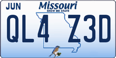 MO license plate QL4Z3D