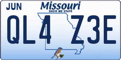 MO license plate QL4Z3E