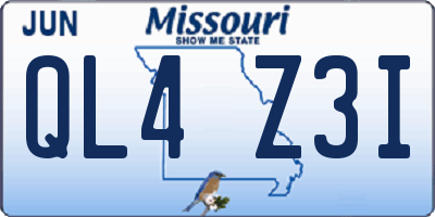 MO license plate QL4Z3I