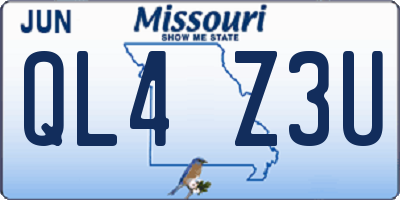 MO license plate QL4Z3U