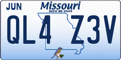 MO license plate QL4Z3V
