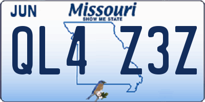 MO license plate QL4Z3Z