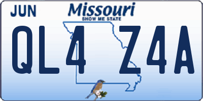 MO license plate QL4Z4A