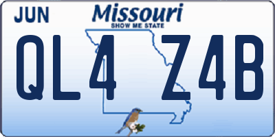 MO license plate QL4Z4B