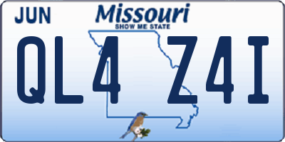 MO license plate QL4Z4I