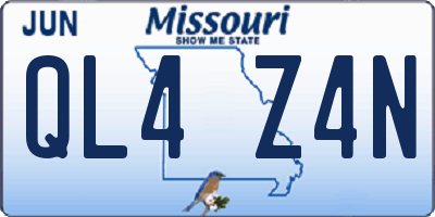 MO license plate QL4Z4N