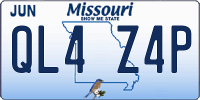 MO license plate QL4Z4P