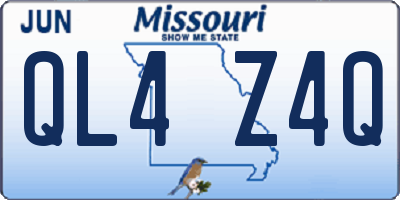 MO license plate QL4Z4Q