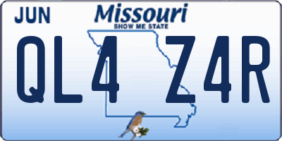 MO license plate QL4Z4R