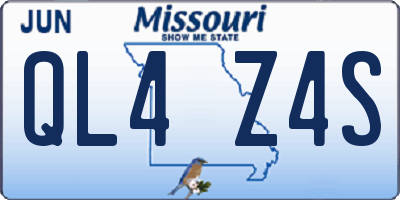 MO license plate QL4Z4S