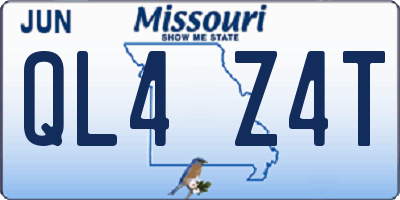 MO license plate QL4Z4T