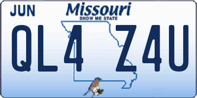 MO license plate QL4Z4U