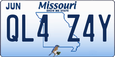 MO license plate QL4Z4Y