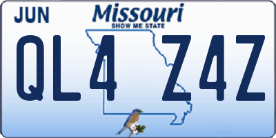 MO license plate QL4Z4Z