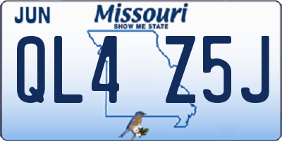 MO license plate QL4Z5J