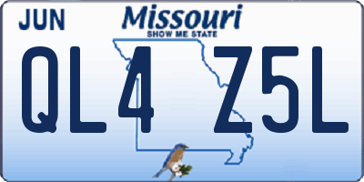 MO license plate QL4Z5L