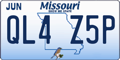 MO license plate QL4Z5P