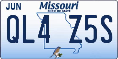 MO license plate QL4Z5S