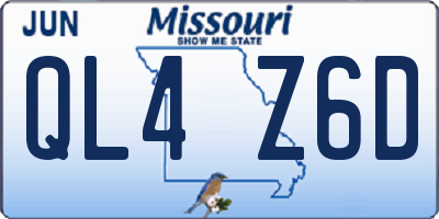 MO license plate QL4Z6D