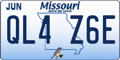 MO license plate QL4Z6E