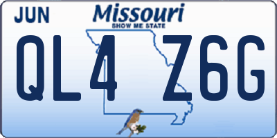 MO license plate QL4Z6G