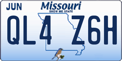 MO license plate QL4Z6H