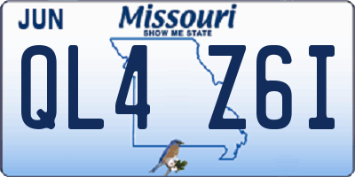 MO license plate QL4Z6I