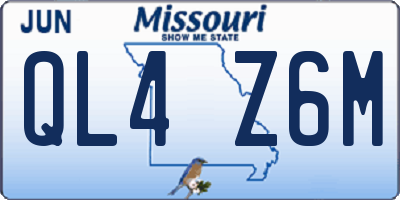MO license plate QL4Z6M