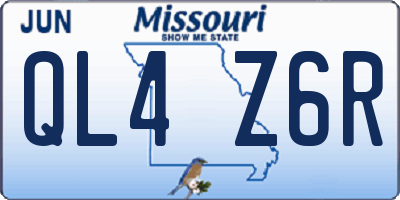 MO license plate QL4Z6R
