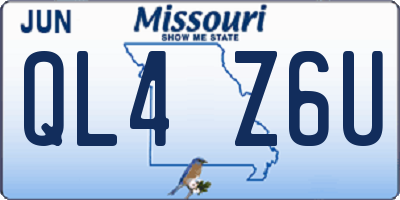 MO license plate QL4Z6U