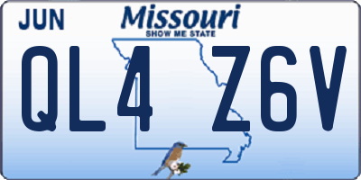 MO license plate QL4Z6V