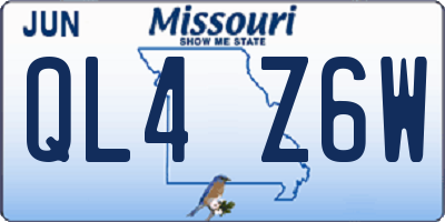MO license plate QL4Z6W