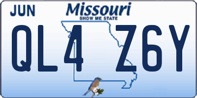 MO license plate QL4Z6Y