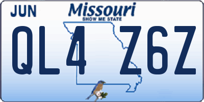 MO license plate QL4Z6Z