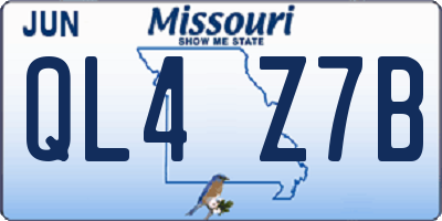 MO license plate QL4Z7B