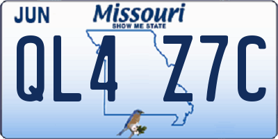 MO license plate QL4Z7C