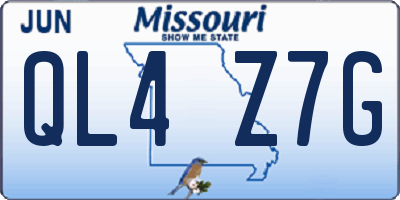 MO license plate QL4Z7G