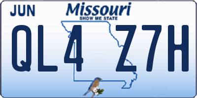 MO license plate QL4Z7H
