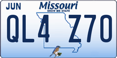 MO license plate QL4Z7O