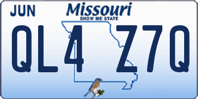 MO license plate QL4Z7Q