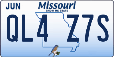MO license plate QL4Z7S
