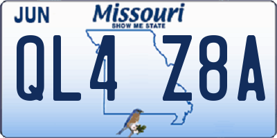 MO license plate QL4Z8A