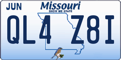 MO license plate QL4Z8I