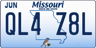 MO license plate QL4Z8L