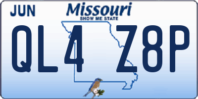 MO license plate QL4Z8P
