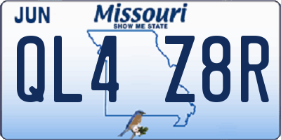 MO license plate QL4Z8R