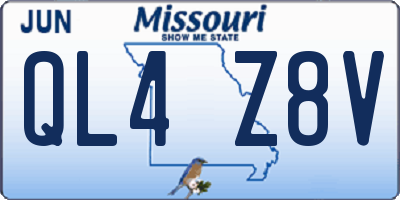 MO license plate QL4Z8V